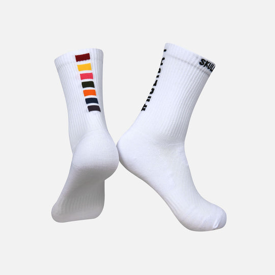 white cycling socks