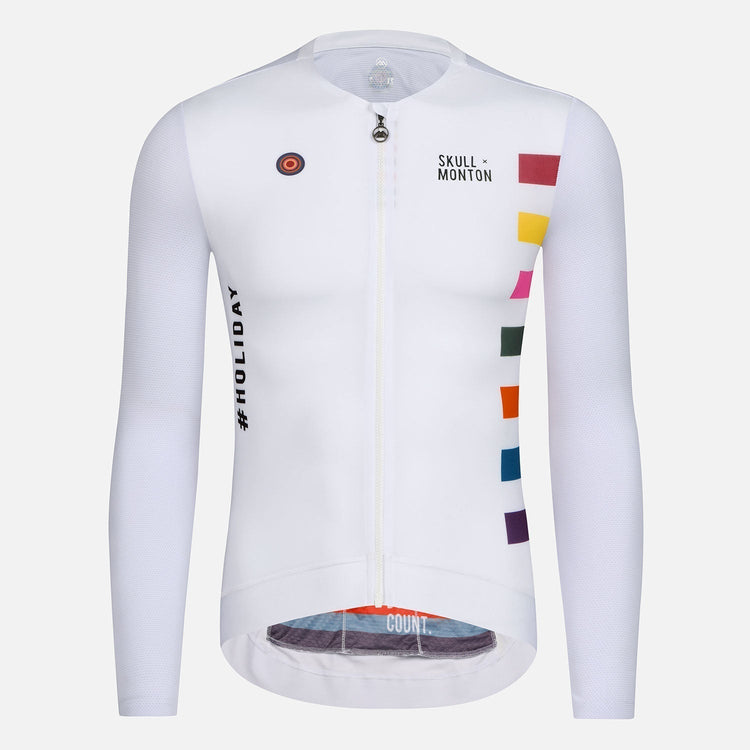 white long sleeve cycling jersey