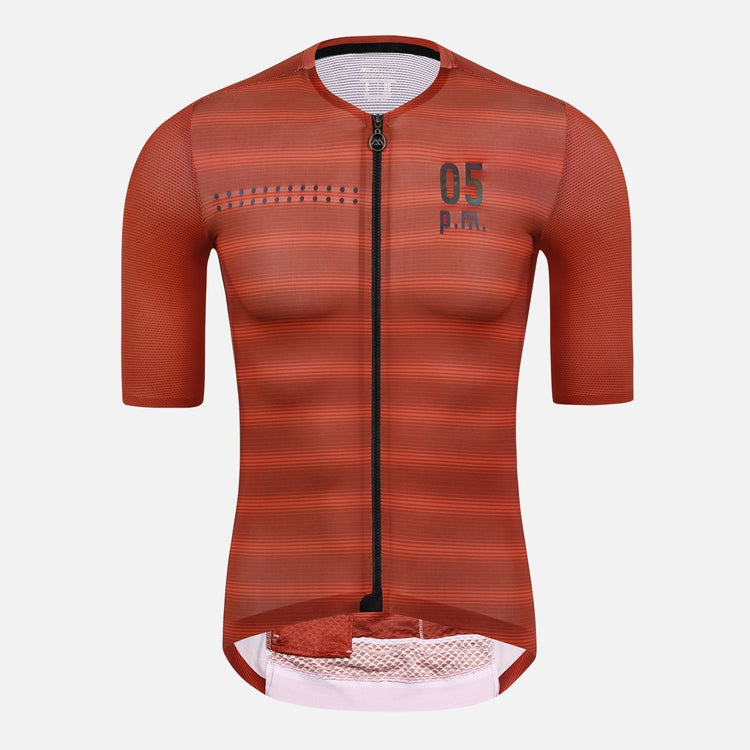 red cycling jersey