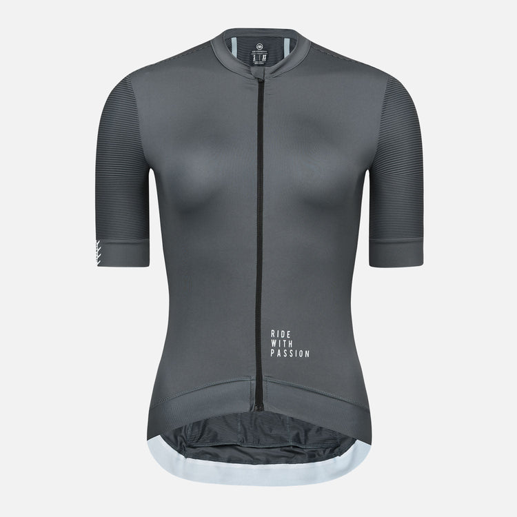 gray cycling jersey womens