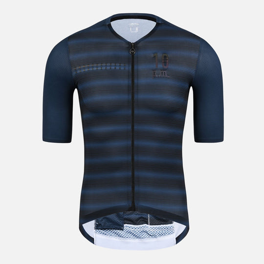 blue cycling jersey