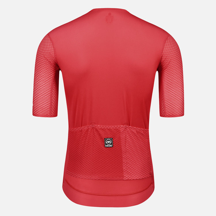 red cycling jersey